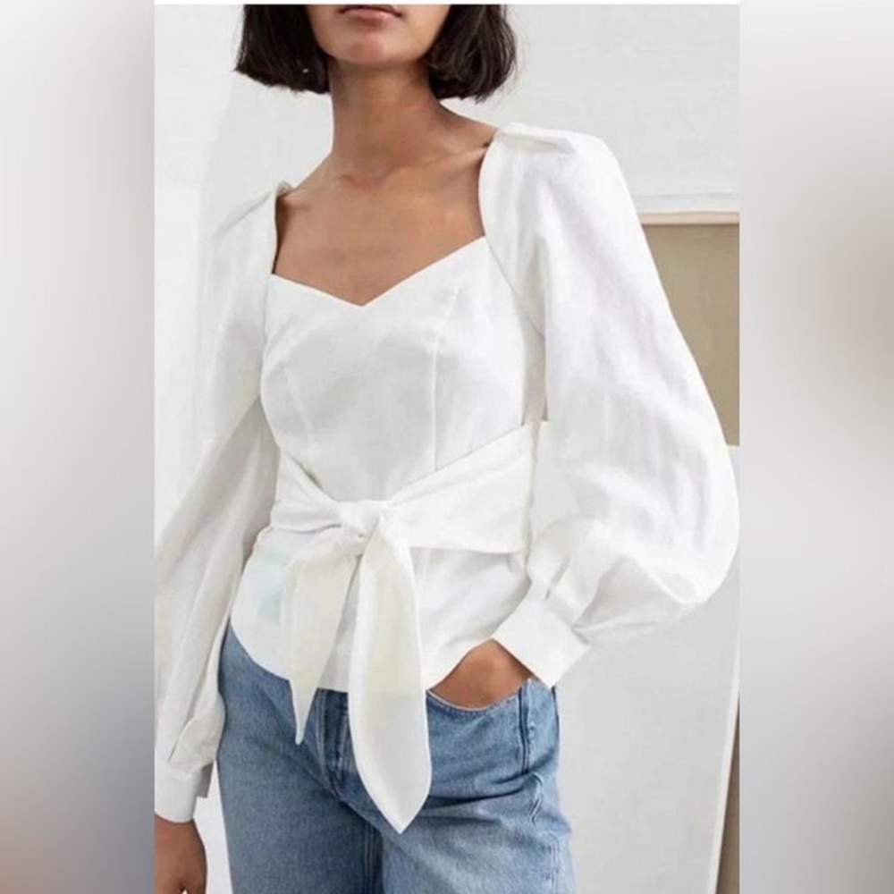 & Other Stories Tie Waist Blouse